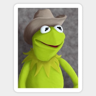 Cowboy Hat Kermit Portrait Sticker